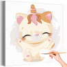 Милый котенок единорог Коллекция Сute unicorn Животные Кот Для детей Детские Для девочек Раскраска картина по номерам на холсте