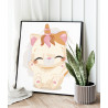 Милый котенок единорог Коллекция Сute unicorn Животные Кот Для детей Детские Для девочек 80х80 Раскраска картина по номерам на х