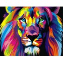 Радужный лев Алмазная вышивка (мозаика) на подрамнике Color Kit