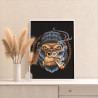 Портрет грозной гориллы Обезьяна Хищники Раскраска картина по номерам на холсте