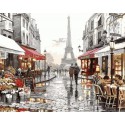 Парижский бульвар Раскраска картина по номерам на холсте Menglei