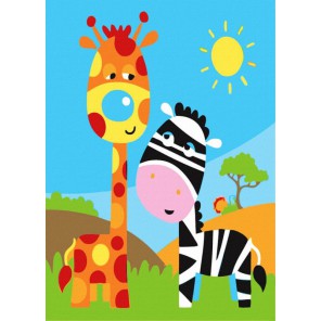 Жирафы Раскраска по номерам акриловыми красками Menglei