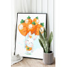 Заяц с воздушными шарами морковками Раскраска картина по номерам на холсте
