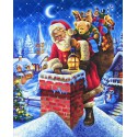 Санта Клаус на крыше Раскраска картина по номерам Schipper (Германия)