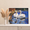  Два влюбленных лебедя на озере Пара Романтика Птицы Раскраска картина по номерам на холсте AAAA-NK537