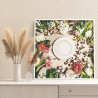  Натюрморт с цветами и кофе Для кухни Розы Тюльпаны Раскраска картина по номерам на холсте AAAA-NK121