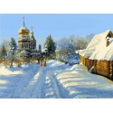 Зимний пейзаж Раскраска картина по номерам на холсте Menglei