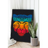 Цветной гепард / Животные 75х100 Раскраска картина по номерам на холсте с неоновой краской