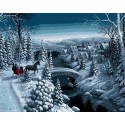 Зимняя прогулка Раскраска картина по номерам на холсте Menglei