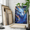 Китайский голубой дракон Животные Символ года Новый год Аниме Фэнтези Раскраска картина по номерам на холсте