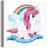 Единорог пегас в небе Коллекция Сute unicorn Животные Для детей Детские Для девочек 100х100 Раскраска картина по номерам на холс