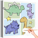 Динозавры воздушные Животные Для детей Детские Для девочек Для мальчиков Для малышей Раскраска картина по номерам на холсте