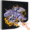 Сиреневый дракон Мифология Для детей Детские Для мальчиков Раскраска картина по номерам на холсте