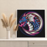 3 Фиолетовый дракон Мифология Животные Раскраска картина по номерам на холсте