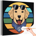 Ретривер в бандане Пес Собака Животные Раскраска картина по номерам на холсте