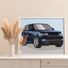 Синий Лэнд Ровер Машина Автомобиль Раскраска картина по номерам на холсте