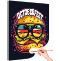 Гамбургер в очках Еда Для кухни Смешная Мем Для детей Раскраска картина по номерам на холсте