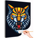 Боевой тигр робот Животные Хищник Стильная Интерьерная Раскраска картина по номерам на холсте