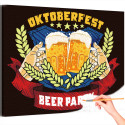 Кружки с пивом Октоберфест Кружки с пивом Германия Праздник Раскраска картина по номерам на холсте