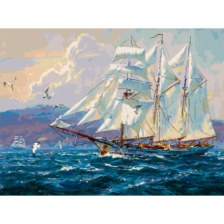  Море. Чайки Раскраска картина по номерам на холсте Белоснежка 948-AS