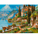 Вилла но озере Комо Раскраска картина по номерам на холсте Белоснежка