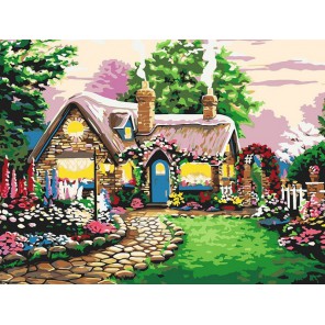 Сказочный домик Раскраска картина по номерам на холсте Белоснежка