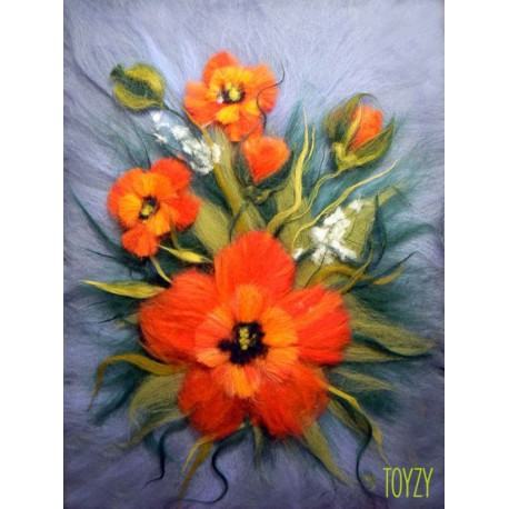 Маки Картина из шерсти Toyzy