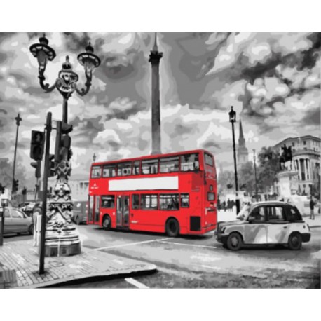 Лондонский автобус Раскраска картина по номерам на холсте