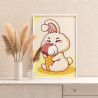 2 Кролик с мороженым Животные Заяц Еда Для детей Детская Для мальчика Для девочек Маленькая Легкая Раскраска картина по номерам 