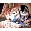 Игра котят Алмазная частичная мозаика стразами на подрамнике Color Kit