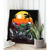 2 Мотоцикл на фоне заката Байк Пляж Для мужчин 80х80 Раскраска картина по номерам на холсте