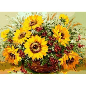 Солнечные цветы Раскраска картина по номерам акриловыми красками на холсте Menglei