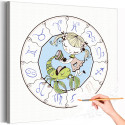 Девочка скорпион в круге Знак Зодиак Созвездие Для детей Детские Для девочек Раскраска картина по номерам на холсте