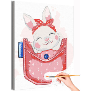 1 Заяц в кармане Коллекция Cute animals Кролик Зайка Зайчик Животные Для детей Детские Для девочек Раскраска картина по номерам 