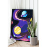 2 Планеты и туманность Космос Космический корабль Легкая Для детей Для мальчика Для девочек 75х100 Раскраска картина по номерам 