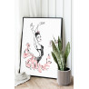 2 Грациозная балерина Балет Танец Девушка Женщина Портрет 60х80 Раскраска картина по номерам на холсте