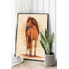 2 Коричневая лошадь Животные Конь Для детей Для девочек Для мальчика 100х125 Раскраска картина по номерам на холсте