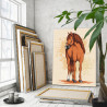 3 Коричневая лошадь Животные Конь Для детей Для девочек Для мальчика 100х125 Раскраска картина по номерам на холсте