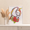2 Радужный единорог с розой Животные Для детей Для девочек Фэнтези Раскраска картина по номерам на холсте