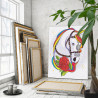 3 Радужный единорог с розой Животные Для детей Для девочек Фэнтези Раскраска картина по номерам на холсте