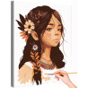 1 Девочка с цветами в волосах Портрет Дети Ребенок Лето Аниме Раскраска картина по номерам на холсте