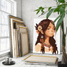 3 Девочка с цветами в волосах Портрет Дети Ребенок Лето Аниме Раскраска картина по номерам на холсте