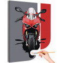 Красный спортивный мотоцикл Техника Байк Для мужчин Раскраска картина по номерам на холсте