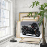 3 Черный стильный мотоцикл Техника Байк Для мужчин 80х100 Раскраска картина по номерам на холсте