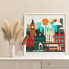3 Лондон - яркий город Дома Городской пейзаж Рассвет Детская Легкая Яркая Интерьерная Раскраска картина по номерам на холсте