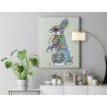 5 Заяц с узорами Животные Кролик Яркая Интерьерная Коллекция дудлинг 75х100 Раскраска картина по номерам на холсте