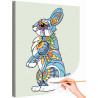 1 Заяц с узорами Животные Кролик Яркая Интерьерная Коллекция дудлинг Раскраска картина по номерам на холсте