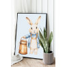 2 Кролик в одежде Животные Заяц 80х100 Раскраска картина по номерам на холсте