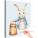 Кролик в одежде Животные Заяц Раскраска картина по номерам на холсте