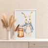 4 Кролик в одежде Животные Заяц Раскраска картина по номерам на холсте
